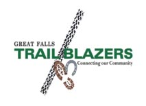 Great Falls Trail Blazers logo.  Connecting our community.